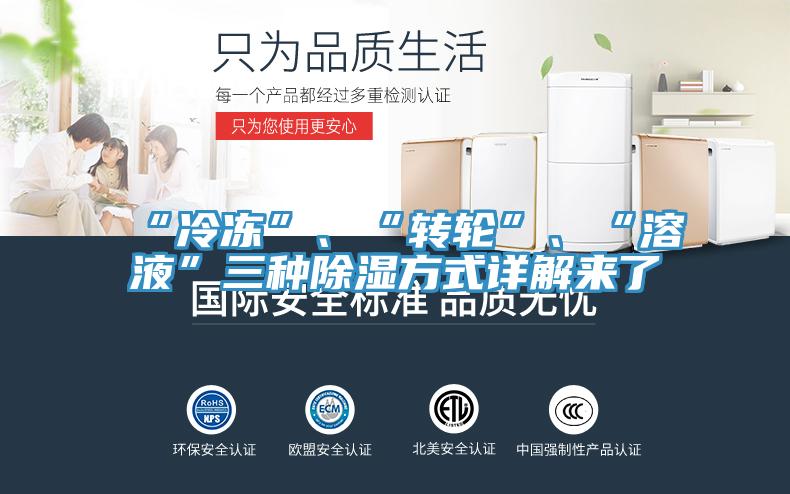 “冷凍”、“轉(zhuǎn)輪”、“溶液”三種除濕方式詳解來了