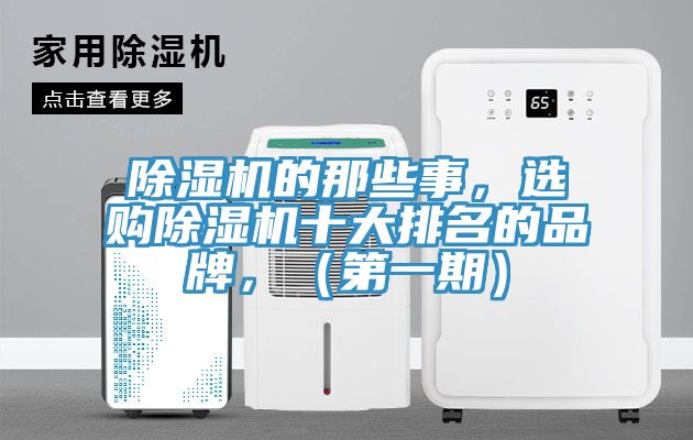 除濕機的那些事，選購除濕機十大排名的品牌，（第一期）